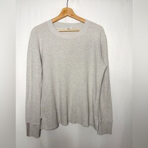 Kinross Cashmere Sweater Gray Cotton crewneck Size L